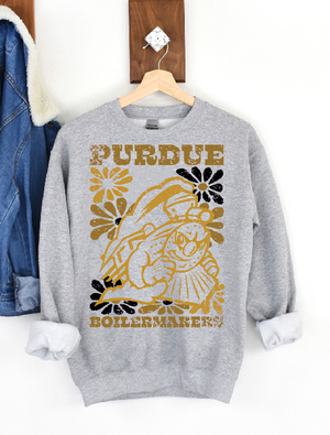 Purdue Boilermakers Groovy Floral Sweatshirt