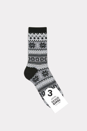 Women’s Knit Nordic Cabin Crew Socks - Snow