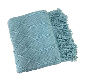 Rhombus Diamond Knit 50x60 Inch Throw Blanket