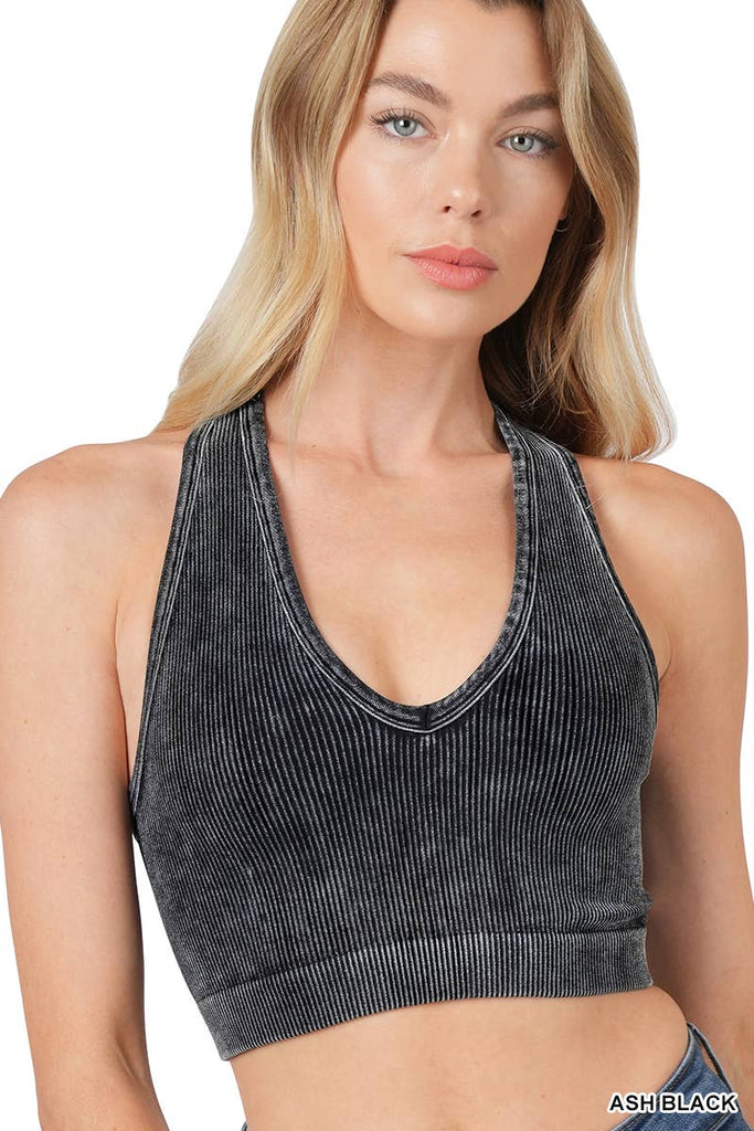 Seamless Rib Racerback Crop Tank